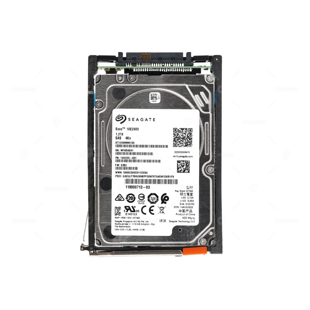 005053355 EMC HARD DRIVE 1.2TB 10K 12G SAS 4KN 2.5 SFF ST1200MM0159, 118000713-03, 1XH233-031